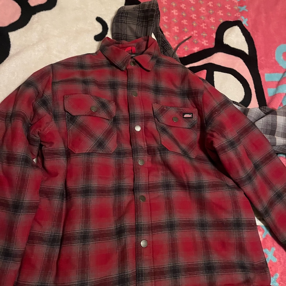 Dickies Red and Black Plaid Flannel Shirt